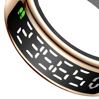 Edelstahl Smart Ring mit LED-Display Tragbarer Gesundheitsmonitor Gestensteuerung Fernkamera IP68 5ATM