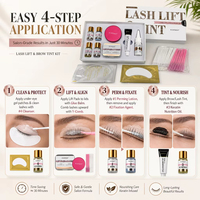 Kit de rehaussement et teinture de cils OEM ODM sous marque privée, teinture pour sourcils à la kératine, waterproof, longue tenue, logo personnalisé, emballage personnalisé