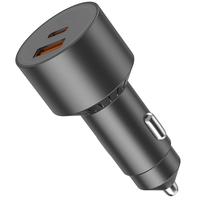 Chargeur de voiture en métal 48W avec ports Type-C et USB, protection OVP pour chargeur de téléphone portable 2 ports