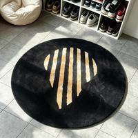 Tapis rond tufté personnalisé avec logo, tapis décoratif d'intérieur en peluche tufté à la main, tapis de sol circulaire pour la maison et les magasins