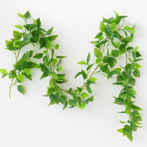 พวงมาลัยต้นไม้ประดิษฐ์ขายส่ง ใบไม้สีเขียว ไม้เลื้อยตกแต่ง พลาสติกสัมผัสเหมือนจริง ไม้เลื้อยแขวน - Product Image 3