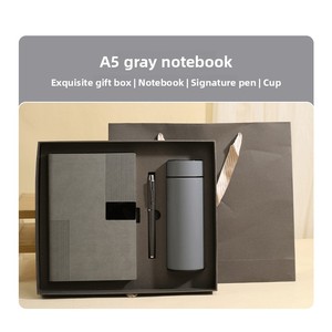 Wholesale <strong>A5</strong> <strong>Size</strong> 100 Sheets Hardcover Magnetic <strong>Notebook</strong> Business Office Meeting with Pen Quality Leather Cover Gift Box Set - Product Image 4