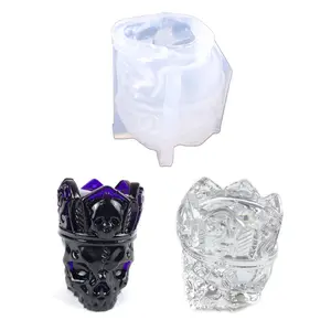 A9451 3D Crown Skull tabletop decoration for plaster epoxy resin molds silicone moulds for candle resin craft Desktop