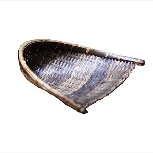 Bamboo Woven Winnowing <b>Basket</b> Rectangle Handmade Storage <b>Tray</b> For Kitchen Food Use Single Tier - Product Image 5