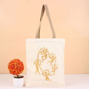 Sac fourre-tout en toile de coton écologique réutilisable avec logo personnalisé imprimé, motif lettres, fermeture éclair, poignée renforcée extra large - Product Image 2