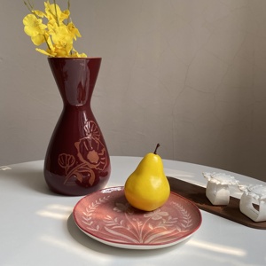 Plato de Cerámica con Diseño de Plantas, Estilo Francés Vintage, Resistente, para Uso Doméstico, Grande, para Bistec, <span class=keywords><strong>Pasta</strong></span>, Ensalada, Postre, Apto para Microondas y Lavavajillas - Product Image 5
