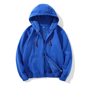 Sweat-shirts à capuche zippés pour hommes en molleton épais, coupe oversize, avec impression en relief, logo brodé uni et sérigraphie - Product Image 6