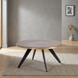 Gather Around Modern Round <b>Coffee</b> <b>Table</b> With Wood Top And Metal <b>Legs</b> Midcentury Design Living Room Furniture - Product Image 5