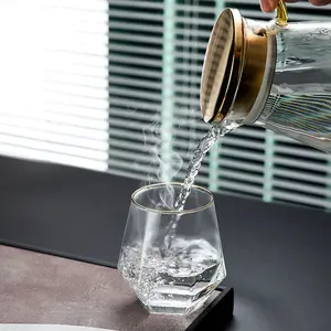 Transparent glass household high appearance level juice drink cup simple heat-resistant living room drinking cup