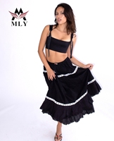 Maillot de bain deux pièces personnalisé OEM vente en gros femmes noeud cravate épaule haut caraco avec balançoire plage robe de couverture