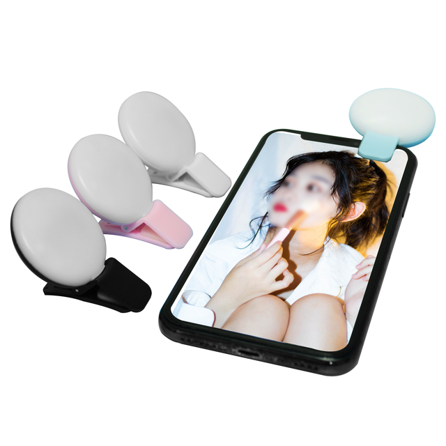 Portable Rechargeable LED Ring Light Selfie Flashing Feature for Smartphone for Photography Video Makeup Girls' Camera Use