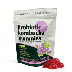 Gummies de Kombucha Vitamines Probiotiques pour Adultes Saveur Raisin Supplément de Probiotiques et Fibres 30 Gummies pour la Santé Intestinale - Product Image 1