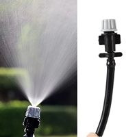 Buse de brumisation grise réglable avec connecteur droit, en plastique, pour jardin, serre, refroidissement, micro-brumisation, pour tuyau de 1/4 pouce