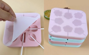 Trung Quốc Tùy Chỉnh 3d Vòng Rõ Ràng Silicone Ice Hockey Khuôn Kim Cương Silicone Ice Cube Tray Với Nắp - Product Image 4