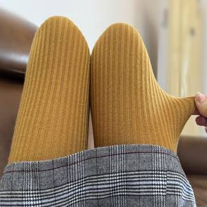 12-04 <span class=keywords><strong>Collant</strong></span> da Donna in Cotone Lavorato a Maglia Stile Giapponese Autunno Inverno, a Righe Verticali, Modellanti, Asciugatura Rapida, con Cuciture, Base a Piede Intero - Product Image 3