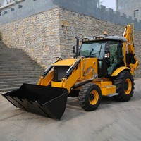 Excavadora de Ruedas 3CX 4WD Estándar, Retroexcavadora Multiusos, Motor Yuchai Euro 5, Capacidad de Cucharón de 1.3 m³, Bomba Dingfeng