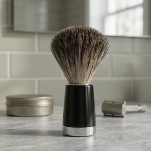 Best Black Nylon Travel Shaving Brush with Plastic Handle and Soft Fiber Bristles Easy to Use Smooth for Men Made in Pakistan - Product Image 2