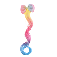 En gros Pinces à cheveux nœud pour enfants, Pinces à cheveux perruque bouclée dégradée, Accessoires capillaires mignons pour filles pour fêtes et spectacles