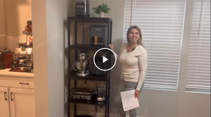 Estante de almacenamiento para cocina con enchufes, mesa de barra de café de cuatro niveles, estantes ajustables, soporte para mini nevera, soporte para horno microondas - Product Image 6