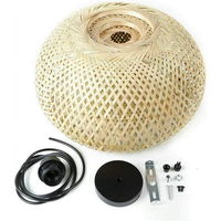 Lampe suspendue en bambou naturel tissé à la main, style Wabi-Sabi, forme dôme, éclairage intérieur pour hôtel et maison d'hôtes