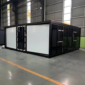 Maison conteneur pliable et extensible en acier préfabriqué, entièrement meublée, 2 chambres, 1 salle de bain, installation facile, pour usage domestique, bureau ou extérieur - Product Image 1