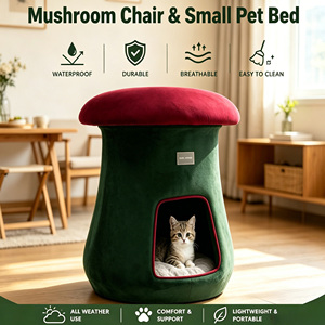 Custom Luxury Indoor Mushroom Novelty Soft Human Dressing Table Stool Pet Beds For <b>Small</b> Dogs Cat Cave House Bed Wholesale - Product Image 1