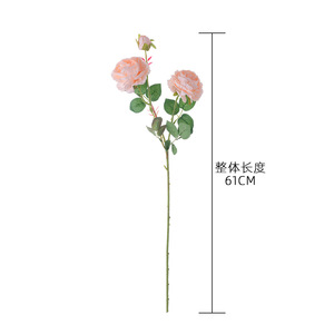 CallaFloral Roses Artificielles Style Pivoine à 3 Têtes Branche Unique Décoration Intérieure Maison Fleurs Murales Mariage MW51010 - Product Image 4