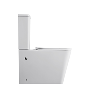 WC moderne en céramique blanc, style européen, double chasse, à poser au sol, avec siphon en P/S, à fermeture lente, deux pièces, en promotion