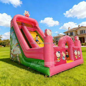 Tobogán Hinchable de Alta Calidad 10x5x8m para Niños con Temática de <span class=keywords><strong>Hello</strong></span> <span class=keywords><strong>Kitty</strong></span>, Uso Exterior, 20 Plazas, Incluye Soplador CE, PVC de 0.55mm - Product Image 2