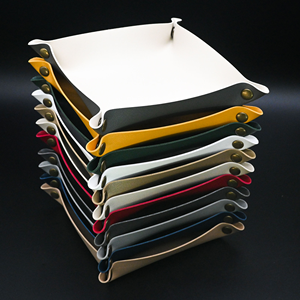Plateau en cuir de qualité supérieure avec boutons en laiton écologiques, élégant pour le bureau et <span class=keywords><strong>la</strong></span> décoration intérieure - Product Image 4