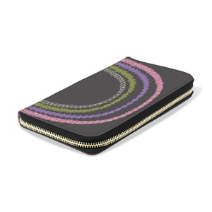 Cartera larga de cuero PU para mujer con diseño de lei arcoíris hawaiano, tarjetero con cremallera, billetera de cuero RFID para mujer - Product Image 4