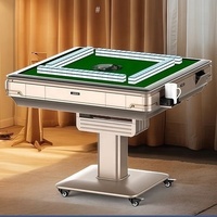 Table de mahjong électrique pliable à faible bruit pour quatre joueurs avec fonction de chauffage pour le divertissement à domicile et en salle de mahjong