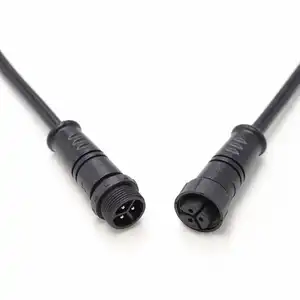 M12 M14 Waterproof Connector 2pin Male Female Electrical Plug With Flexible PVC Wire For Intelligent Robot Equipment