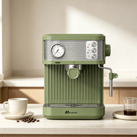 Máquina de Espresso Comercial de Dos Grupos, 20 Bares, Presión Programable, Acero Inoxidable, Tanque de Agua Desmontable, OEM