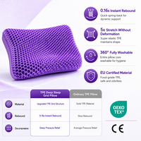 Oreiller papillon ergonomique en TPE pour le soutien du cou, sans pression, anti-rides, respirant, lavable et rafraîchissant