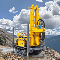 Foreuse hydraulique mobile pneumatique sur chenilles de 200 mètres pour le forage de puits d'eau et le forage de roches dures