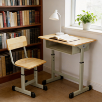 Bureau d'école moderne de haute qualité avec tiroir à crayons, plateau inclinable et pieds en métal pour les élèves du secondaire