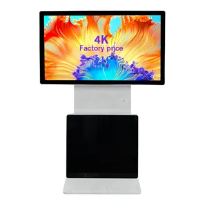 custom 55 inch lcd android screen floor stand digital indoor rotating kiosk rotation digital signage 360 touch totem