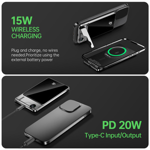 HUGEEL <span class=keywords><strong>2026</strong></span> Yeni Mini Powerbank, LDE Işıklı 3'ü 1 Arada Manyetik Kablosuz Şarj Cihazı, Kulaklık, Saat, Telefon 15-17 Şarj Pedi - Product Image 2