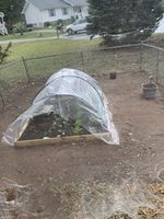 Kit complet de serre tunnel de jardin moderne et écologique petits cerceaux couverture de plante tissu support piquets pression Nature