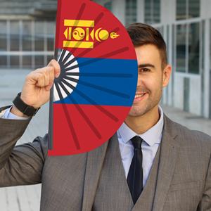 <span class=keywords><strong>Drapeau</strong></span> mongol Ventilateur de poche 33cm Caractéristiques de la culture des prairies Ventilateur culturel à thème nomade réglable portable - Product Image 3