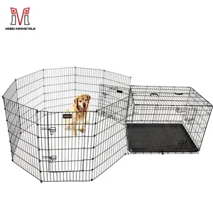 Easy assemble foldable DIY puppy pet enclosure run crate metal portable playpen dog