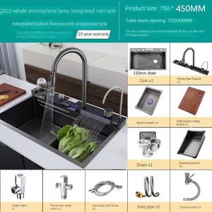 <span class=keywords><strong>อ่าง</strong></span>ล้างผักแบบหนา 304 สแตนเลสทรงสี่เหลี่ยมลายรังผึ้ง หนา 4.0 มม. <span class=keywords><strong>อ่าง</strong></span>ล้าง<span class=keywords><strong>จ</strong></span>านแบบช่องเดียว น้ำตก นาโน สำหรับห้องครัว - Product Image 6