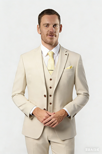 Costumes italiens pour hommes grandes tailles, coupe ajustée, ensemble 3 pièces, costume formel d'affaires, blazer, gilet, pantalon, costumes en tissu peigné pour hommes - Product Image 5