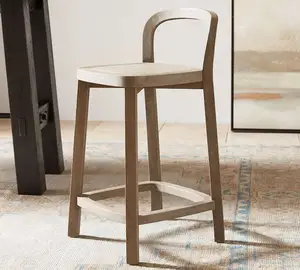 Personnalisé nordique rétro minimaliste pied haut extérieur bois comptoir en bois bar Presley chaise tabouret pour comptoir mobilier