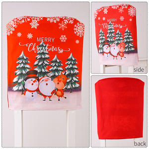 <span class=keywords><strong>Funda</strong></span> Decorativa para <span class=keywords><strong>Silla</strong></span> de Banquete con Estampado Navideño de Papá Noel, Decoración Navideña Roja con Ambiente Inglés - Product Image 4