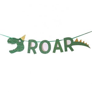 Supplies Jungle Roar Banner Party <b>Hat</b> Kids <b>Dinosaur</b> Birthday Decorations Set - Product Image 2
