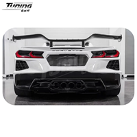 Diffuseur arrière en fibre de carbone style Z06 ZR1 et échappement central à quatre sorties pour Chevrolet Corvette C8 2020+ - Amélioration Stingray E-Ray