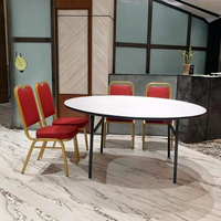 Table ronde de banquet en PVC de 180 cm, table ronde bon marché pour les mariages, salle de banquet