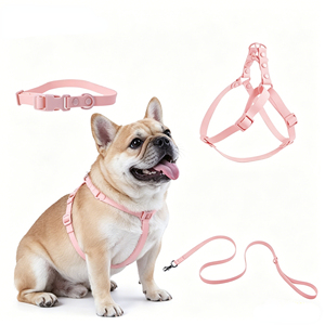 Waterproof PVC Step In <b>Dog</b> <b>Harness</b> Luxury Fashion <b>No</b> <b>Pull</b> Adjustable Designer Custom Pet <b>Harness</b> Collar Leash Set - Product Image 1